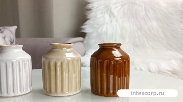 Декоративная ваза ЛОРИН, керамика, кремовый, 10 см, APF476100-3