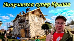 Обрешётка, фронтоны, утепление. Деревенские будни продолжаются.