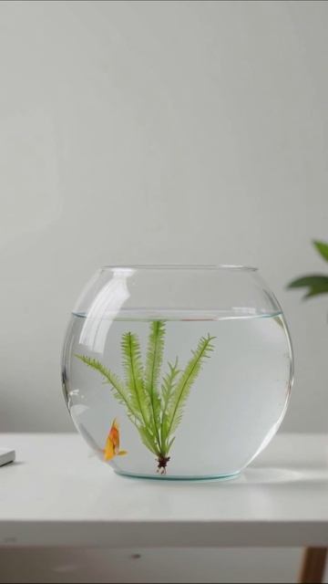 Аквариум с золотой рыбкой: уют и красота #аквариум #рыбки #животные