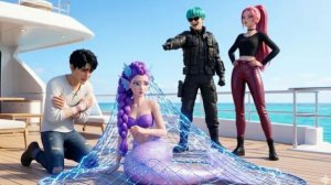 Засада На Пляже Садден! J️ Джину спешит защитить русалку Руми K KPOP Demon Hunters