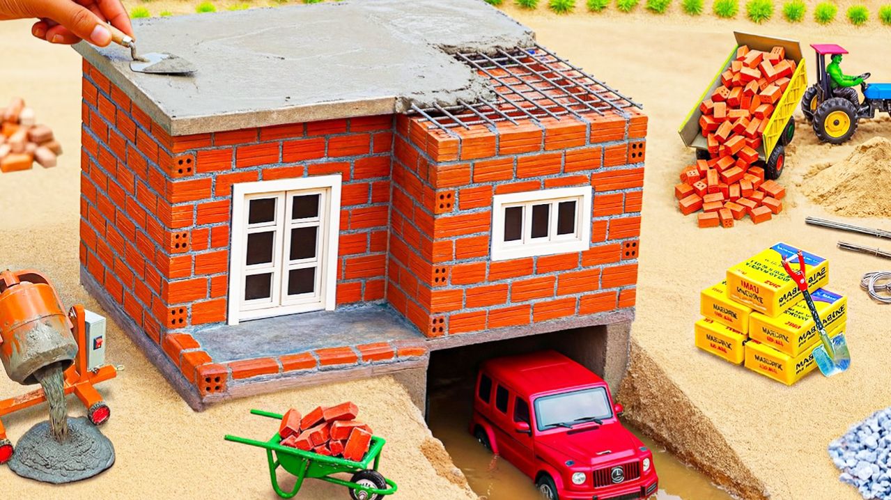 Мультики для детей. Дом своими руками с секретным подземным гаражом 🏗️🐄.  Мультики для малышей