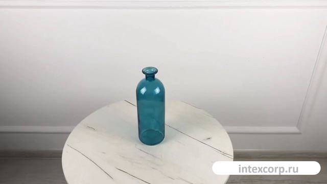 Декоративная бутыль-ваза БОРРАЧА ГРАНДЕ стекло, голубая, 26 см, 108171-95-1.