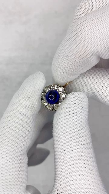 Серьги с сапфирами и бриллиантами арт: К0403202600-01