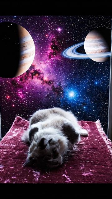 Кот в космическом коврике #cat #прикольныекоты #funnycats #веселыекоты #видосыоткота #cute #funny