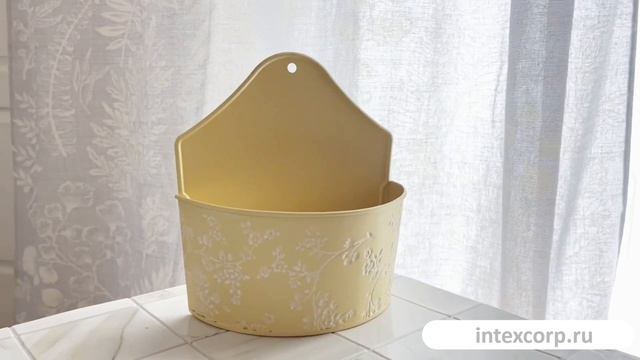 Настенное декоративное кашпо ЛЕТНЯЯ АКВАРЕЛЬ желтое, 20х10х22 см, 802319-1