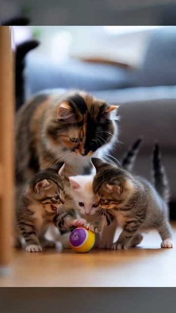 Кошка с котятами