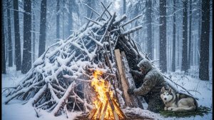 Выжить в одиночку 24 часа в заснеженном лесу при минусовой температуре / Экстрим по выживанию