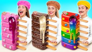 Радужная VS Шоколадная VS Розовая Еда Кулинарный Челлендж