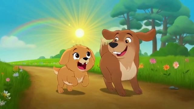 Доброе ИИ видео про поддержку и заботу мамы-собаки