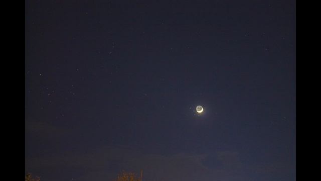 Таймлапс покрытия Плеяд Луной 19 апреля 2026 года