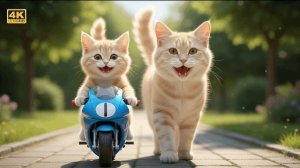Героиня-Мама-Кошка Спасает Своего Котенка От Мотогонщика… Миллионы Людей Смотрят! 🐱🏍️✨