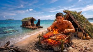 10 дней выживания на острове мусора вместе с моей собакой (сооружение плота и добыча морепродуктов)