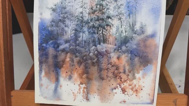 Не мешают ли вам учиться завышенные ожидания? Акварельный пейзаж «Туманные горы».