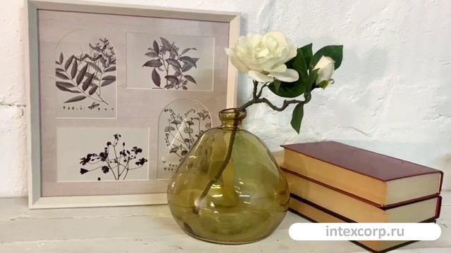 Ваза-бутыль АНИВЭН, стекло, желтая, 19 см, 008000130-3.