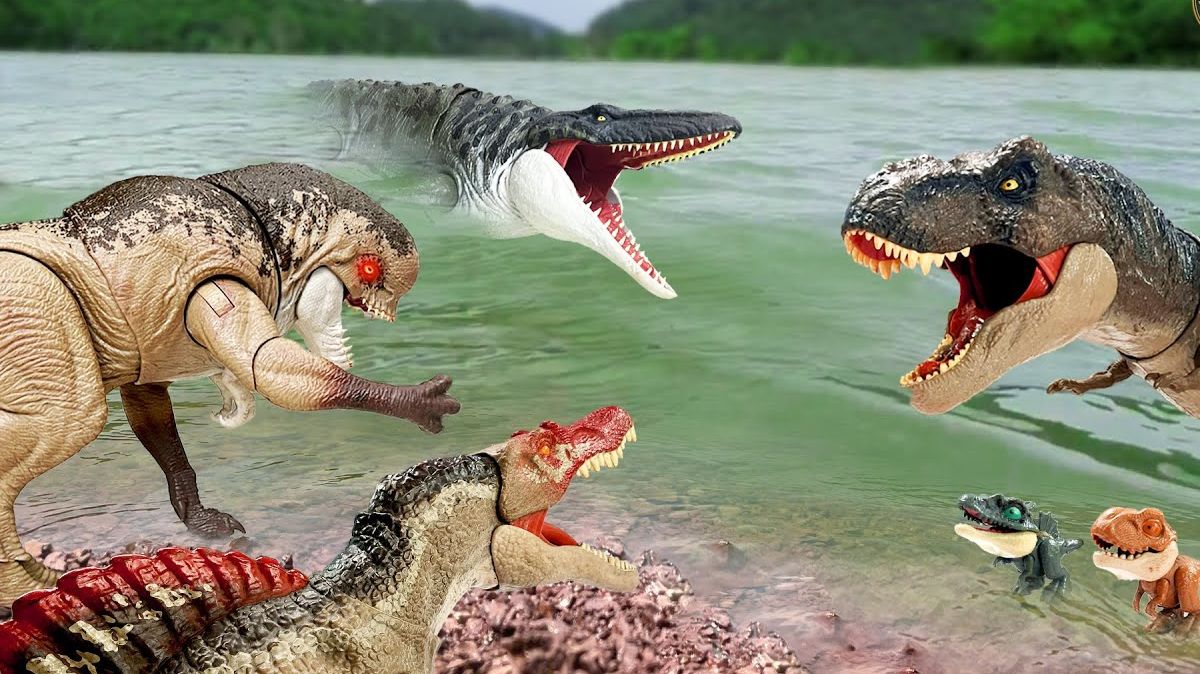 ДИНОЗАВРЫ Мозазавр Спинозавр и Тираннозавр Рекс юрского периода Фильм мультик с игрушками (2026)