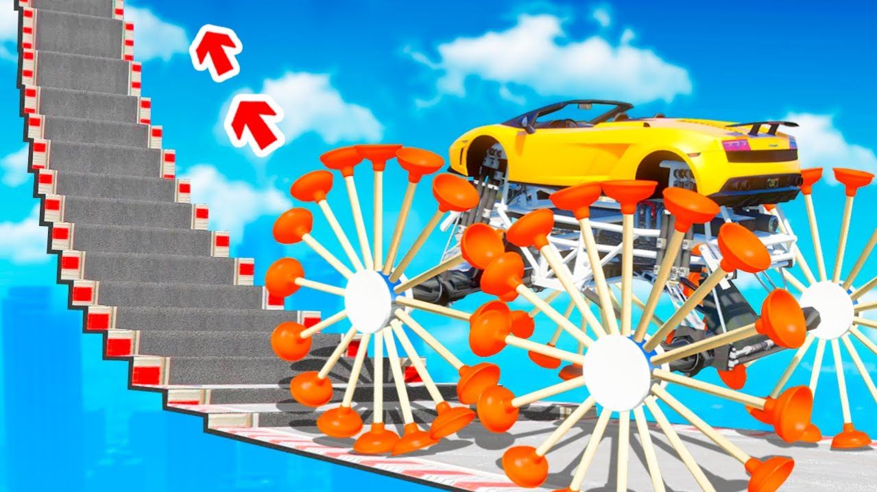 СМОЖЕТ ЛИ МОНСТР-ТРАК ПРОЕХАТЬ ПО СТУПЕНЬКАМ ЛЕСТНИЦЫ В ГТА 5 ? - ЭКСПЕРИМЕНТ В GTA 5