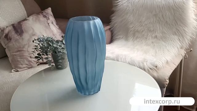 Декоративная ваза ФЕЛИН, стекло, голубая, 27 см, 1122493