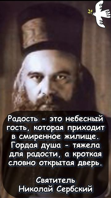 О радости. Святитель Николай Сербский молитва святыни молитвысвятым цитаты люди