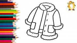 Мультик - раскраска для детей ШУБКА. Учимся как рисовать ОДЕЖДУ ДЛЯ КУКОЛ // ОБУЧАШКА ТВ