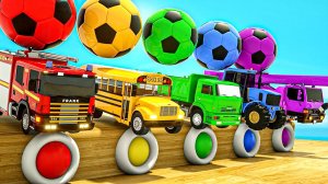 Песенка Колеса на автобусе — Большой футбольный бесцветный школьный автобус - Песенки для детей