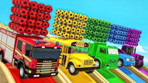 Школьный автобус и квадратные футбольные мячи Колеса на автобус детские стишки и песенки для малышей