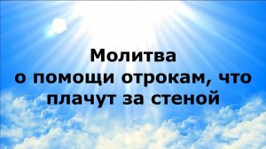 МОЛИТВА О ПОМОЩИ ОТРОКАМ, ЧТО ПЛАЧУТ ЗА СТЕНОЙ #наянабелосвет