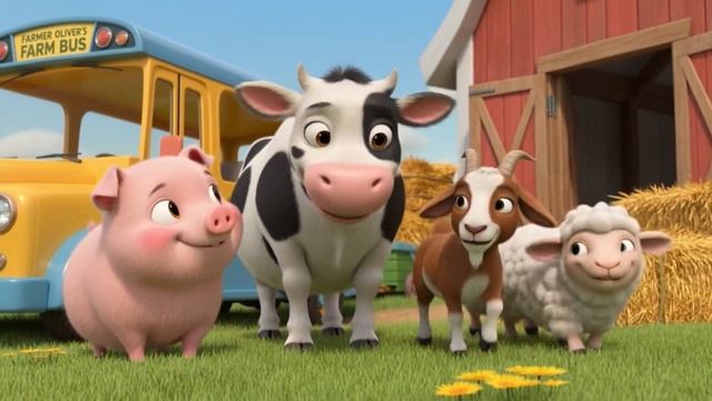 Прыгучий фермерский автобус . Развивающие мультики для детей с песней!