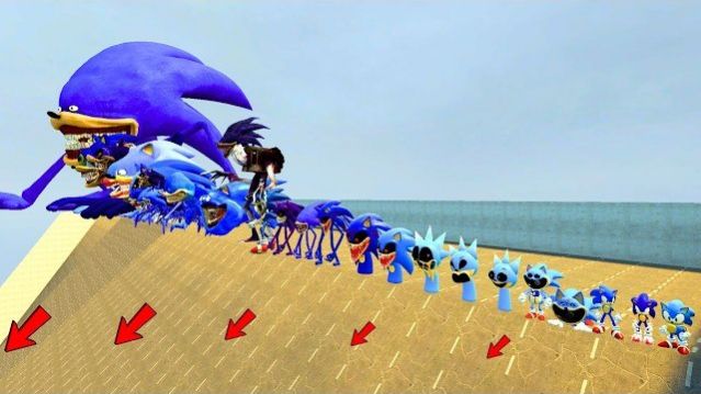 ГИГАНТСКАЯ ГОРКА ВСЯ СЕМЬЯ СОНИК.EXE ПАППИ ПЛЕЙТАЙМ 4 СПАРТАНСКИЙ УДАР В GMOD