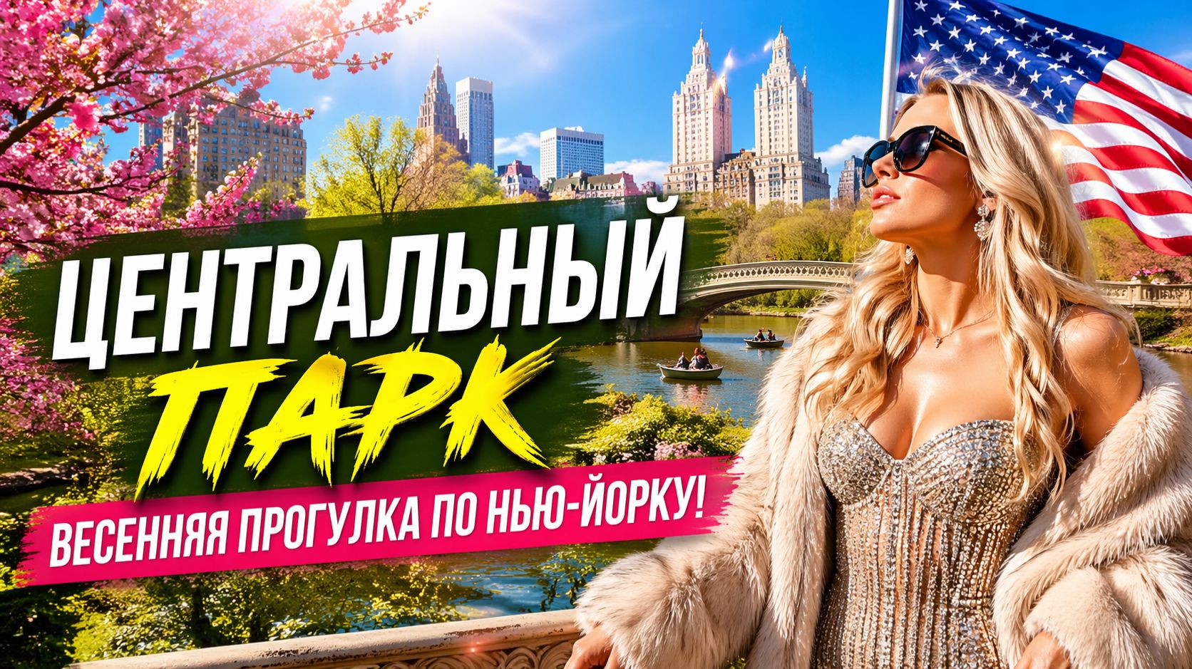 Нью-Йорк: Элегантный Верхний Ист-Сайд и Центральный парк в солнечный весенний день | 2026 🌹🌸#1