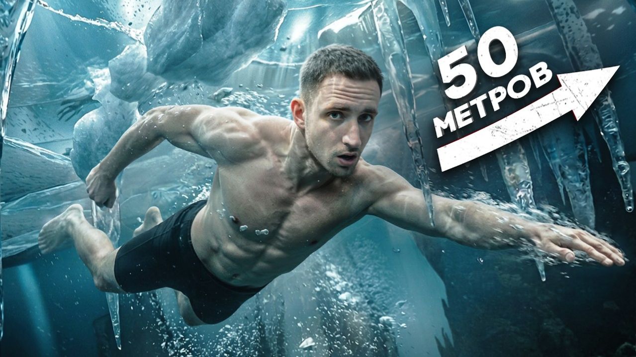 Я Проплыл 50 Метров Подо Льдом ?! Самый Сложный Трюк В Моей Жизни ! - ЛИТВИН