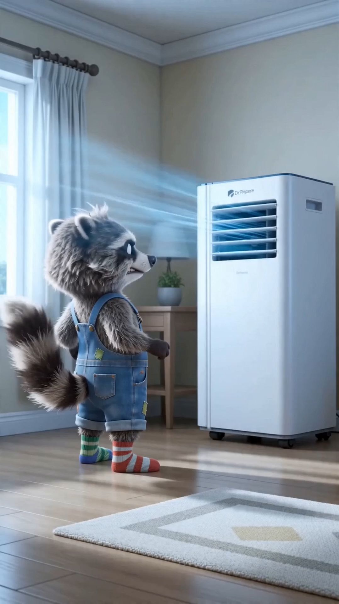 Енот и кондиционер!