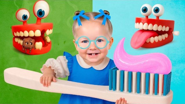 Как правильно чистить зубы? Ева и Ники учатся вместе