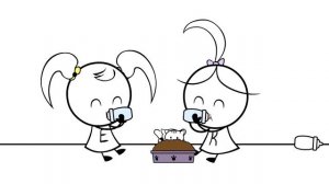 Ryan babysits Twin Emma & Kate - EK Doodles Funny Animation for kids!