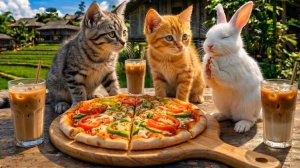 Мои Котята приготовили Пиццу и кое кого угостили...🐰