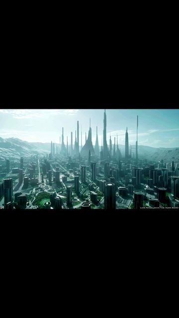 Los Angeles In The Year 3000 Of AI Processing. Los Angeles 3000 Year.