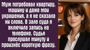 Рассказы о жизни. Драматические истории.  Муж потребовал квартиру, машину и даже мои украшения
