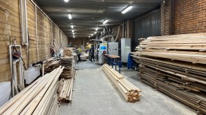 Деревянное производство компании Хоббика. Производство реек для скамеек и термодерево.