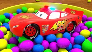 Игрушки из мультфильма Тачки 3 с Молнией Маккуином — обучающее видео о цветах для детей