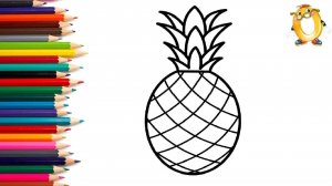 Мультик - раскраска для детей АНАНАС. Учимся как рисовать ФРУКТЫ // ОБУЧАШКА ТВ