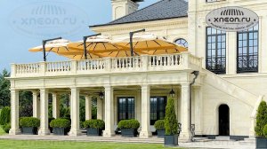 Зонт для кафе.Обзор уличного зонта 12 спиц. для кафе с боковой опорой уличный от XNEON.RU