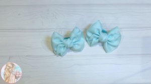 МК Бантики на первые хвостики, Бантики из репсовой ленты 4см.