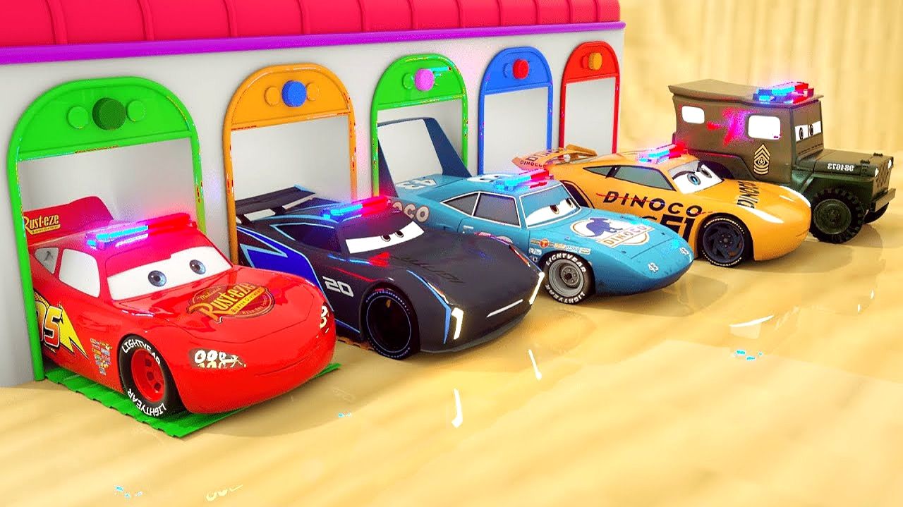 Изучаем цвета с помощью гоночных машинок Маккуина и Мак трака — Молния Маккуин, Тачки 3, мультфильм