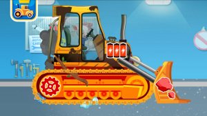 Лечим» трактор! Ремонт ДВИГАТЕЛЯ, ГУСЕНИЦ ковша (Детский мультик/игрушка)