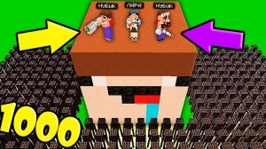 ДОМ В ГОЛОВЕ НУБА И ДЕВУШКИ ПРО ПРОТИВ 1000 ЭНДЕРМЕНОВ В МАЙНКРАФТ