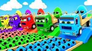 Колесо на машине скорой помощи и песенки про пасхальные яйца Изучаем цвета и формы колеса