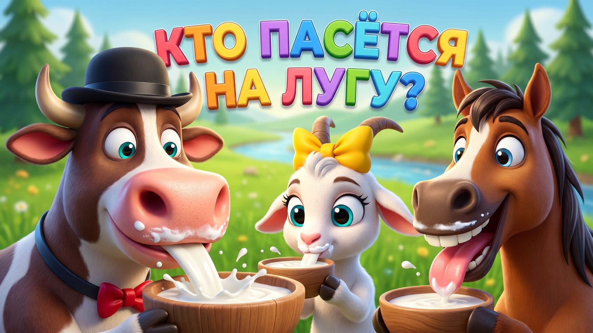 Кто пасется на лугу? (далеко, далеко на лугу пасутся КО) - Мультики и Песенки Детям и Малышам