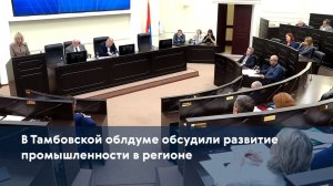 В Тамбовской облдуме обсудили развитие промышленности в регионе