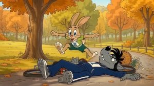 Ну погоди! Заец и Волк катаются на велосипеде