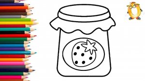 Мультик-раскраска для детей ВАРЕНЬЕ. Учимся как рисовать БАНКУ С КЛУБНИЧНЫМ ВАРЕНЬЕМ // ОБУЧАШКА ТВ