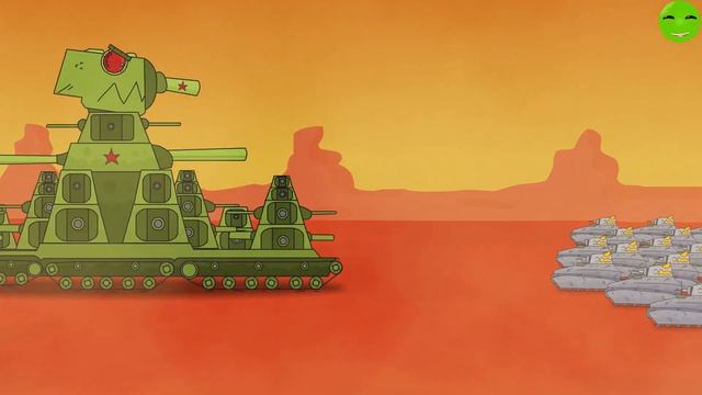 1 Soviet Monster KV-44 VS 1000 Small Clone Tanks - Cartoons About Tanks